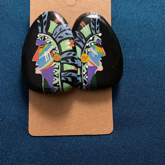 Fun and Eclectic Painted Earrings - Picture 2 of 2